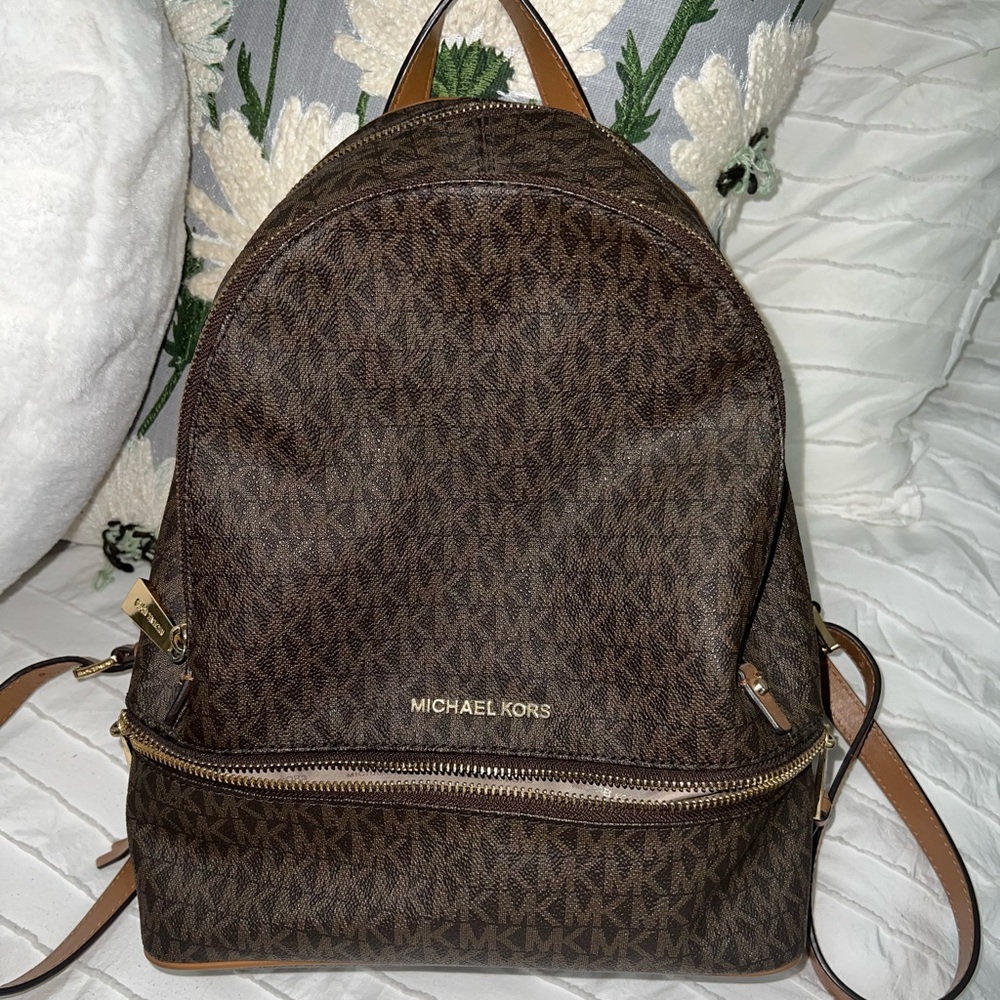 Michael Kors Signature Brown Backpack